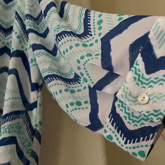 CHICO'S Women's Button-down Top  Chiffon Blouse, 3/4 Sleeve size 3 - Picture 5 of 10